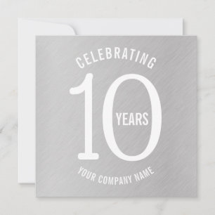 10 ans anniversaire de l'entreprise invitations de