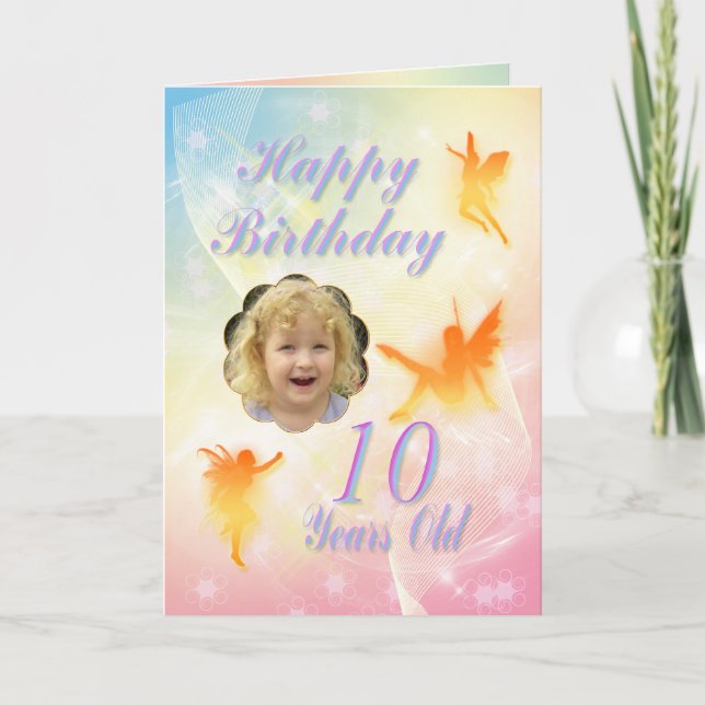 10 ans, carte d'anniversaire fée fée (Devant)