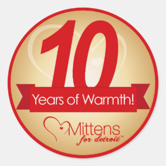 10 ans de chaleur - Mittens pour Sticker Detroit