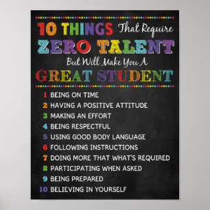 10 Choses à être un grand poster de classe étudian