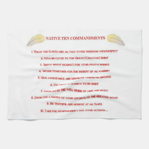 10 Commandements autochtones Serviettes de cuisine