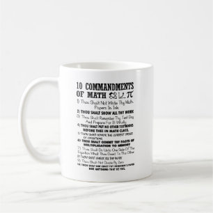 10 commandements de tasse de maths