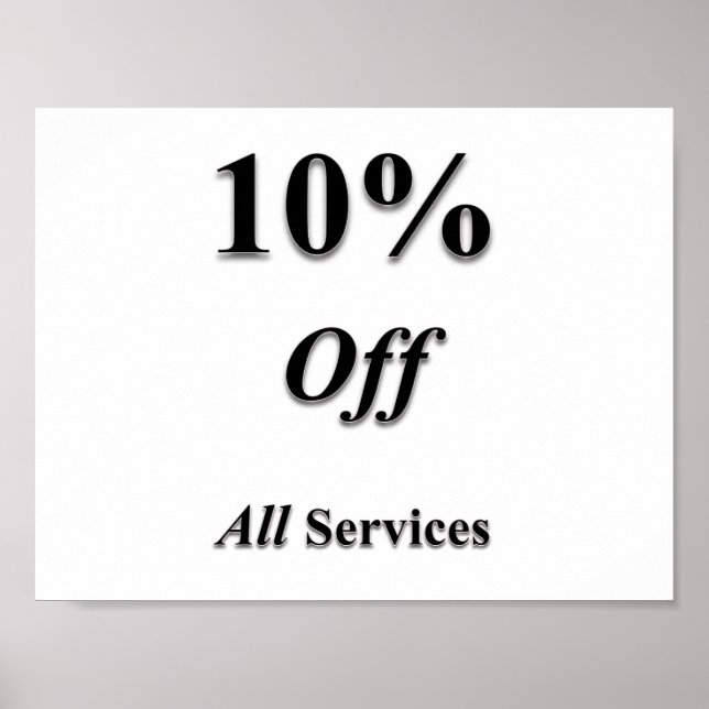 10% de réduction sur tous les services Poster Matt (Devant)