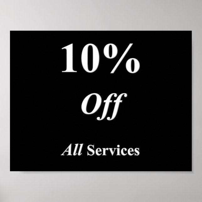 10% de réduction sur tous les services Poster Matt (Devant)