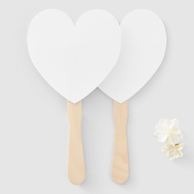 10 Éventails de cérémonie de mariage à coeur perso (Devant et derrière)