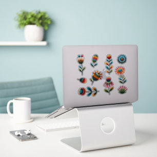 10 Fleurs d'art folklorique Sticker transparent