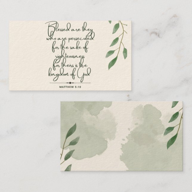 10 Jours d'écriture Verse Cartes | Matthieu 5:10 (Devant / Derrière)