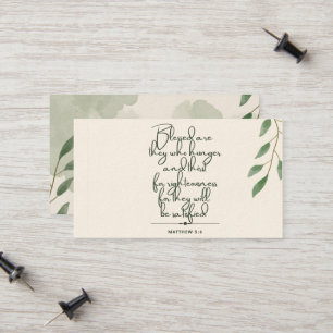 10 Jours d'écriture Verse Cartes   Matthieu 5:6