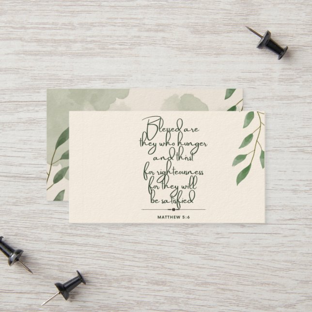 10 Jours d'écriture Verse Cartes | Matthieu 5:6 (Devant/Arrière en situation)