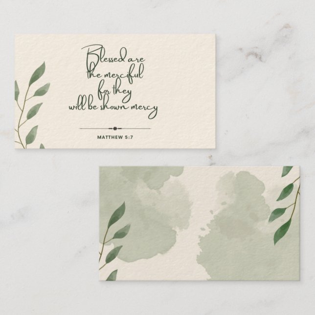 10 Jours d'écriture Verse Cartes | Matthieu 5:7 (Devant / Derrière)