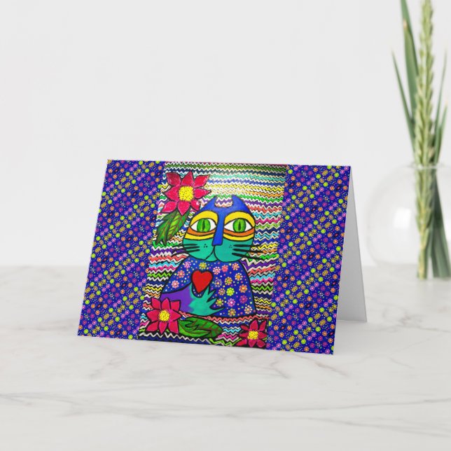 10 - Kisa le chat Carte de vœux (Devant)