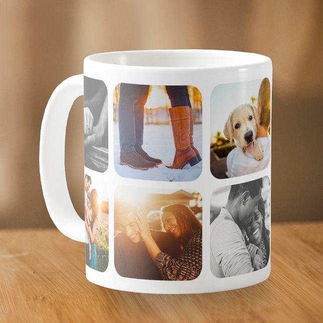 10 Modèle photo Grille arrondie Mug (Créateur téléchargé)