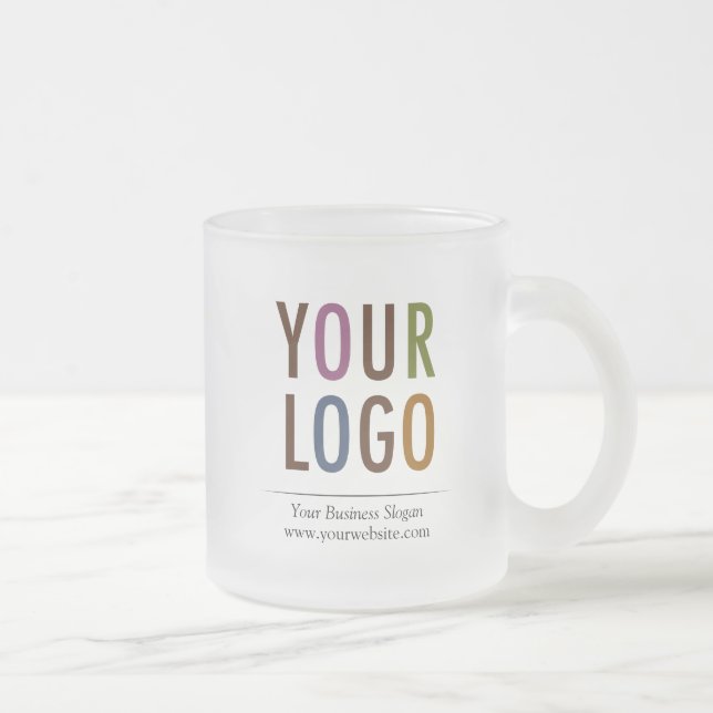10 oz Frosted Glass Mug Business Logo Pas de minim (Droit)