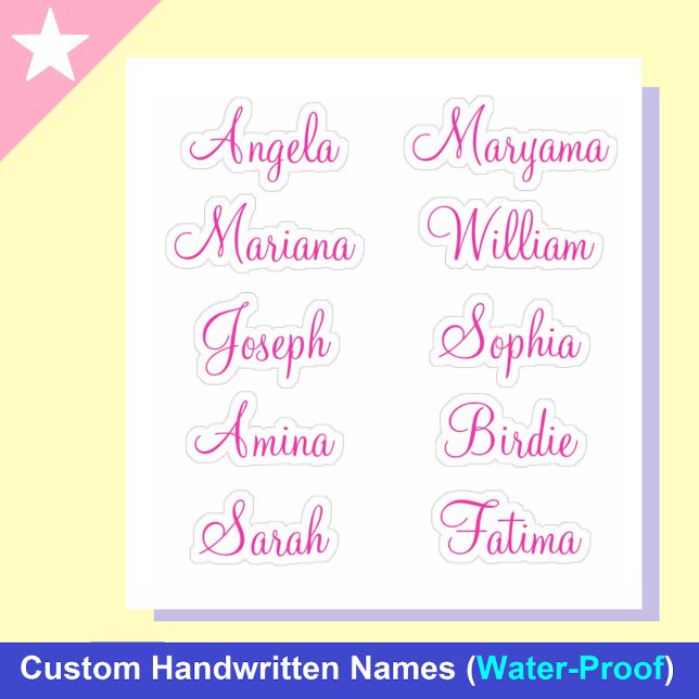 10 Prénoms pour les filles | Stickers calligraphie (Pink First Names for Girls)