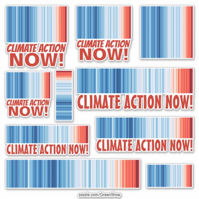 10 Stickers Action Climat maintenant! Réchauffemen (Devant)