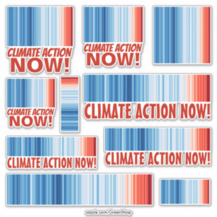 10 Stickers Climate Action Now!Réchauffement clim