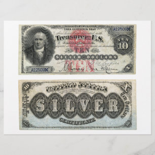 10 $ U.S. Banknote Silver Certificate 1878