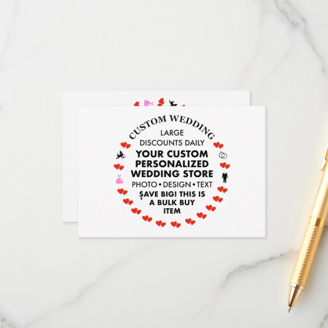 10 x Cartes de boîtier personnalisées pour mariage (Devant/Arrière en situation)