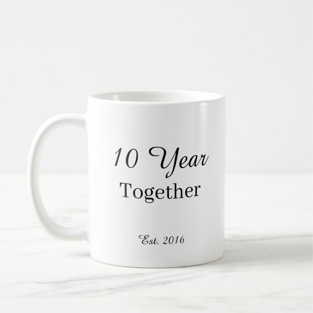 10 Year Anniversary Mug -First Wedding Anniversary (Gauche)