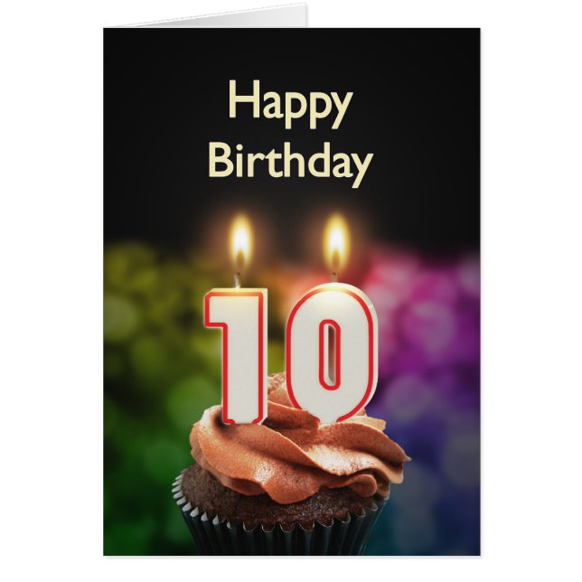 10e anniversaire avec gâteau et bougies (Devant)