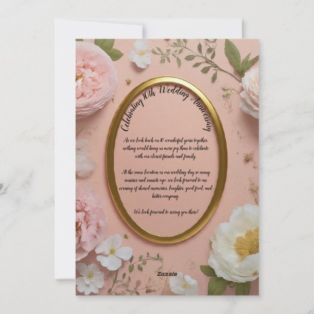 10e anniversaire de Mariage invitation (Dos)