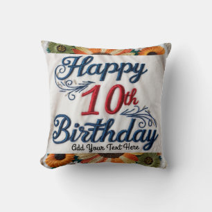10e anniversaire donne un oreiller à 10 chiffres s