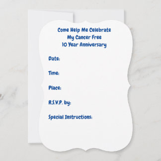 10e anniversaire du cancer Invitations de fête de 