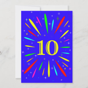 10e anniversaire Fête Heure Invitation Explosion