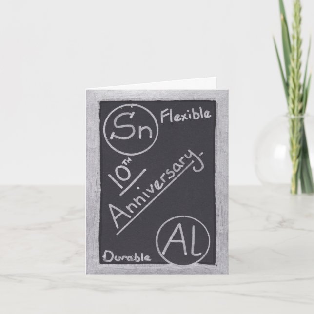 10e anniversaire Mariage Éléments Carte de voeux (Devant)