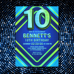 10e anniversaire Neon Invitation