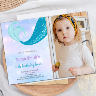 10ème anniversaire de Sirène invitations avec phot