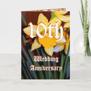 10ème carte d'anniversaire de mariage - jonquille