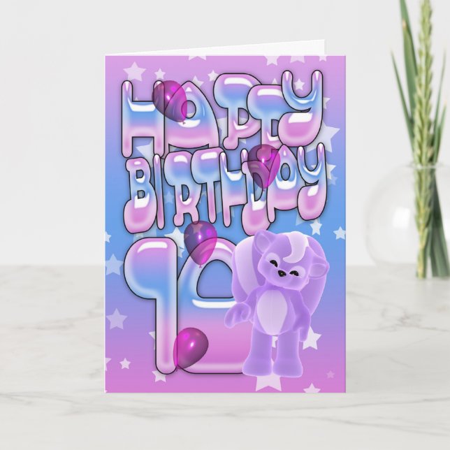 10ème Carte d'anniversaire, joyeux anniversaire (Devant)