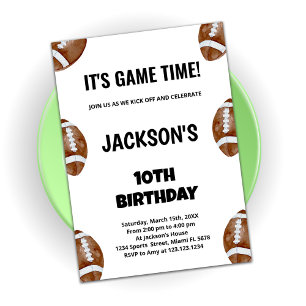 10ème Football Invitations d'anniversaire