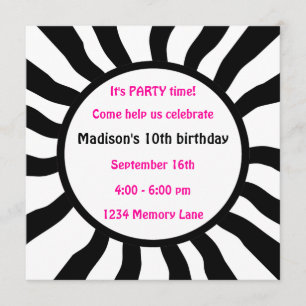 10ème invitation personnalisée de fête