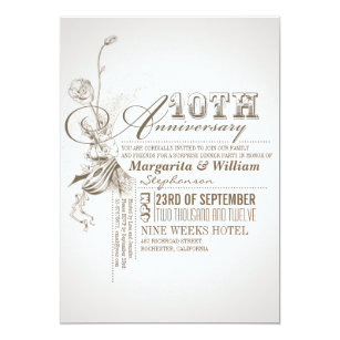 Invitations Faire Part Cartes Anniversaire Mariage 10 Ans Zazzle Fr