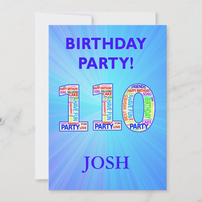 110e anniversaire Invitation Mots dans lettres (Devant)