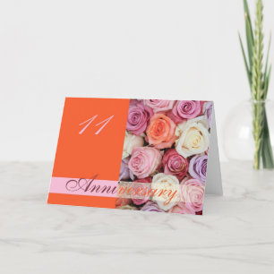 111e anniversaire de Mariage Carte pastel roses