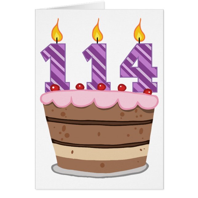114 ans sur le gâteau d'anniversaire (Devant)