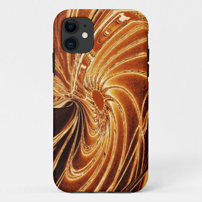 11 Abstrait Golden Neon Flower iPhone 5 Coque (Dos)