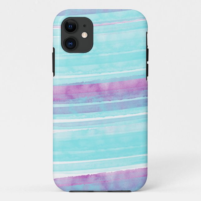 11 Aqua et Purple Aquarelle iPhone 5/5s Coque (Dos)