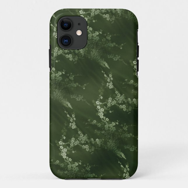 11 Asiatique Olive Green Silk iPhone 5 Coque (Dos)