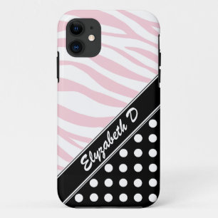 11 Black Polka Dot rose Zebra Imprimer iPhone 5 Coque