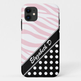11 Black Polka Dot rose Zebra Imprimer iPhone 5 Coque