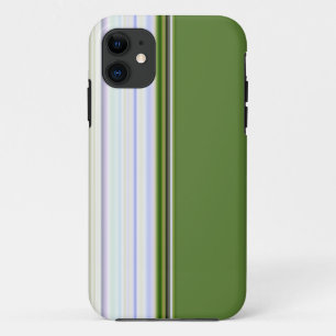 11 Blanc sur Green Vertical Lines iPhone 5 Coque
