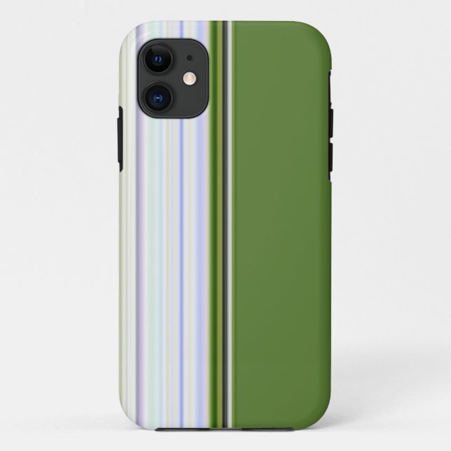 11 Blanc sur Green Vertical Lines iPhone 5 Coque (Dos)