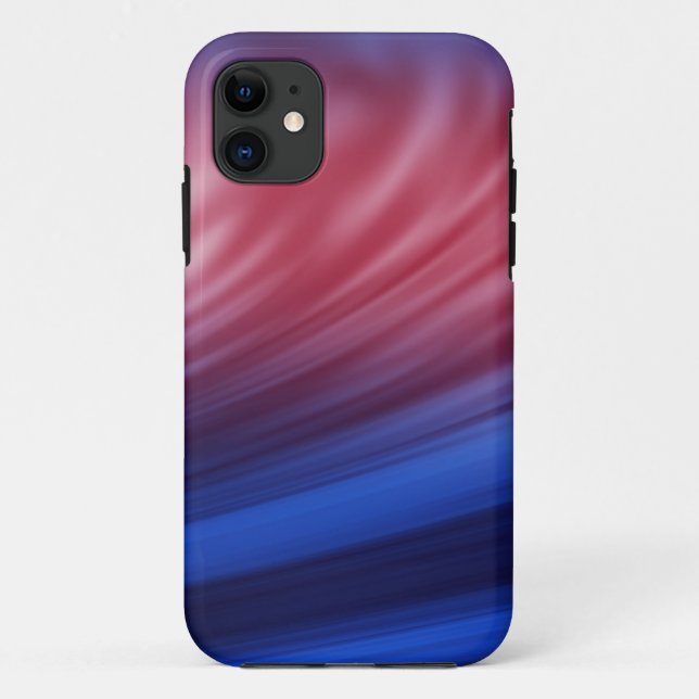 11 Bleu, Rouge pinceau de peinture sur coque iphone (Dos)