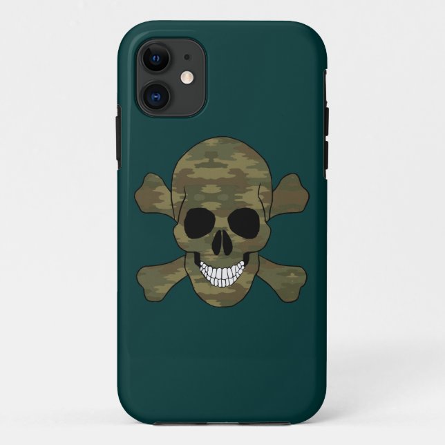 11 Camouflage Crâne et Crossbones iPhone 5 Coque (Dos)