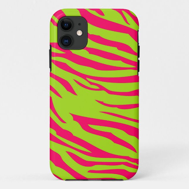 11 Chaud rose Lime Zebra Mate ID™ iPhone 5 Coque (Dos)