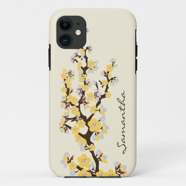 11 Cherry Blossoms iPhone 5 Coque-Mate Coque (jaune) (Dos)